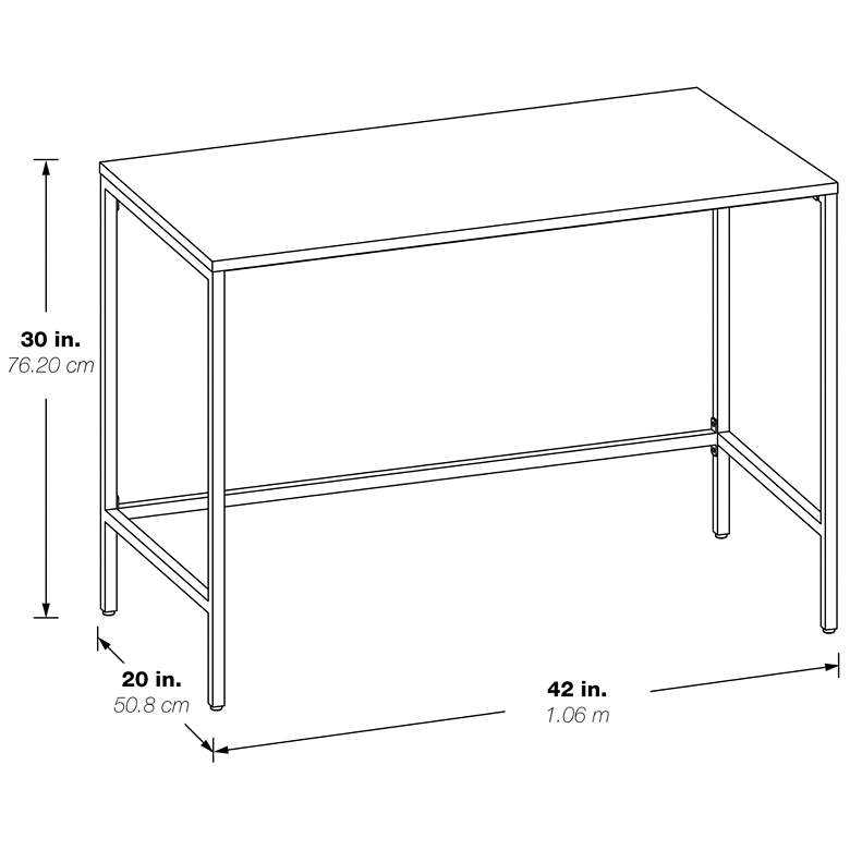 Image 6 Contempo 42 inch Wide Campanula White Metal Office Desk more views