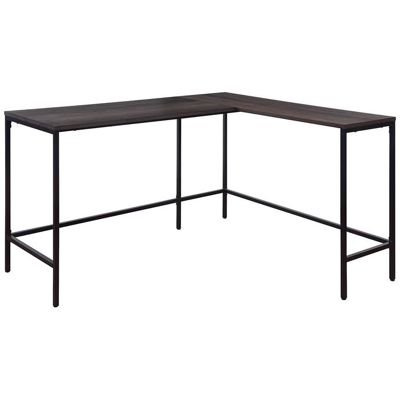 Image 1 Contempo 56 inch Wide Ozark Ash Adjustable L-Shaped Office Desk