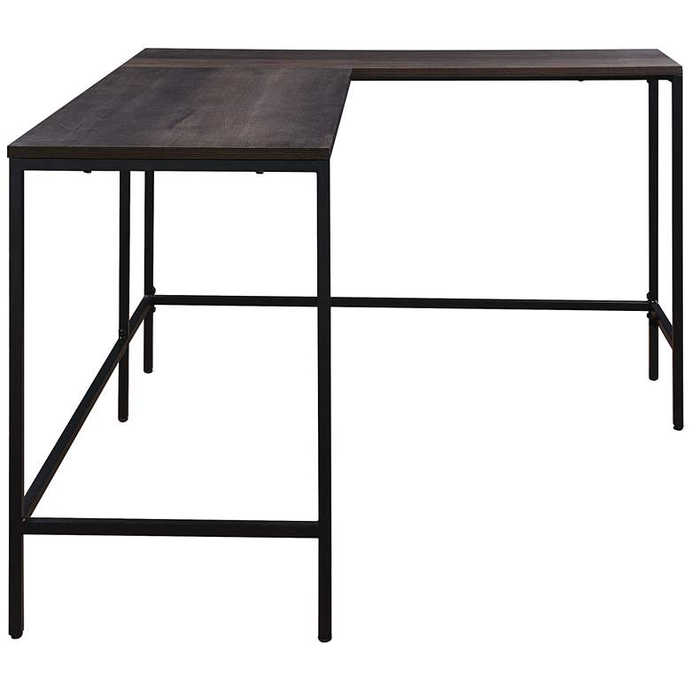 Image 6 Contempo 56" Wide Ozark Ash Adjustable L-Shaped Office Desk more views