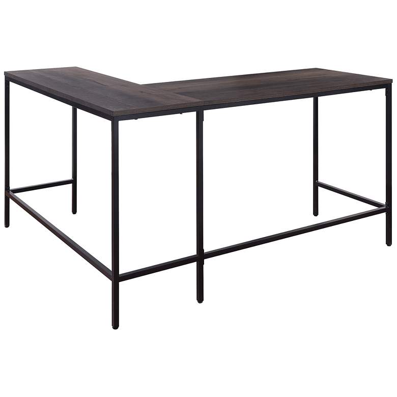 Image 7 Contempo 56" Wide Ozark Ash Adjustable L-Shaped Office Desk more views