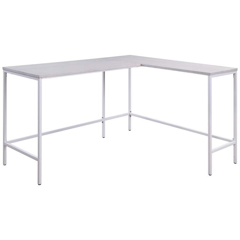 Image 1 Contempo 56 inch Wide White Adjustable L-Shaped Office Desk