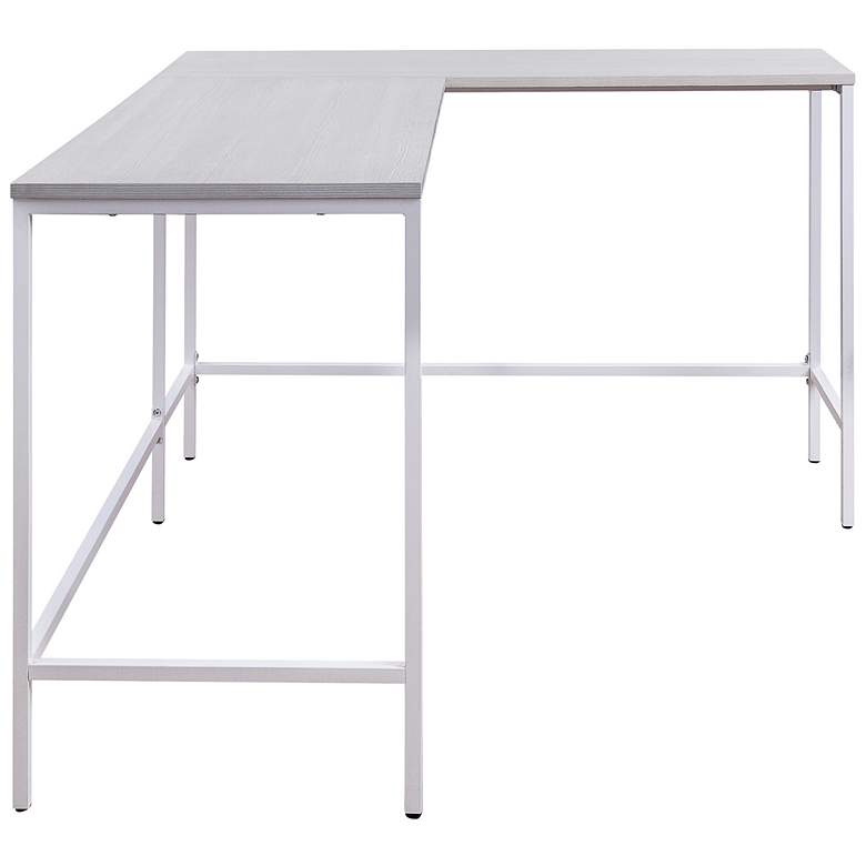 Image 5 Contempo 56 inch Wide White Adjustable L-Shaped Office Desk more views
