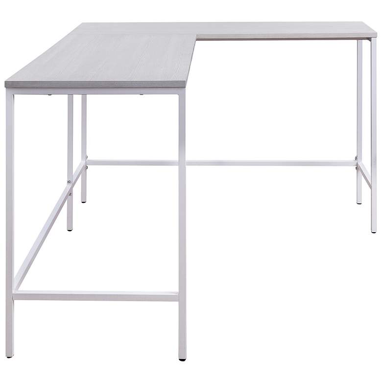 Image 5 Contempo 56" Wide White Adjustable L-Shaped Office Desk more views