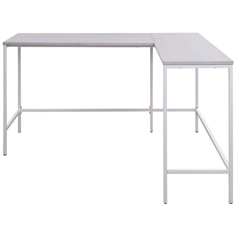 Image 6 Contempo 56 inch Wide White Adjustable L-Shaped Office Desk more views