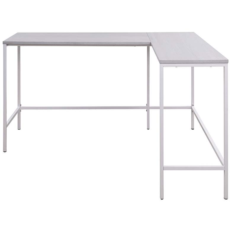 Image 6 Contempo 56" Wide White Adjustable L-Shaped Office Desk more views