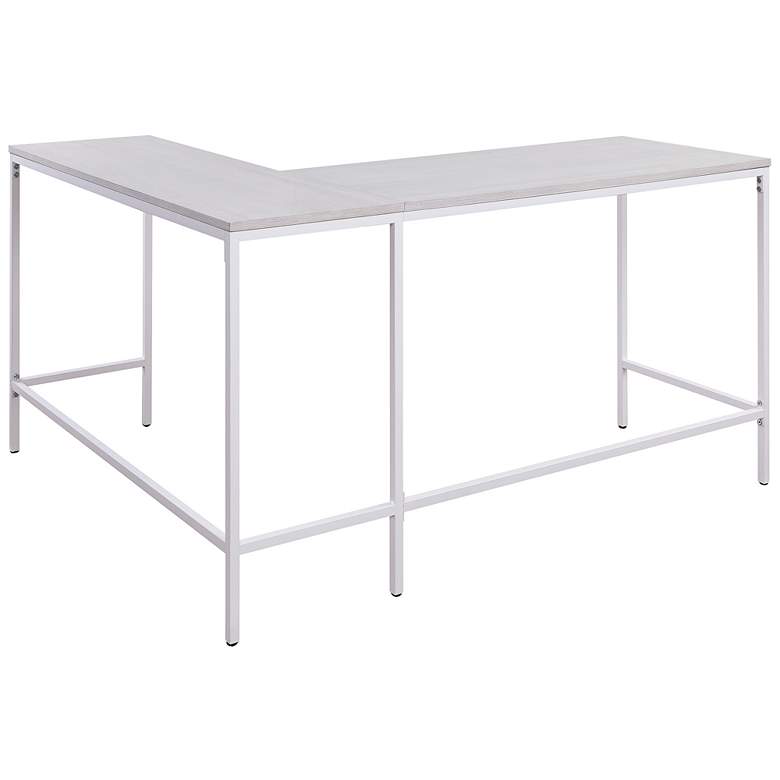 Image 7 Contempo 56 inch Wide White Adjustable L-Shaped Office Desk more views