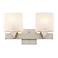 Contempo Brushed Steel 13" Wide Two Light Bath Bar