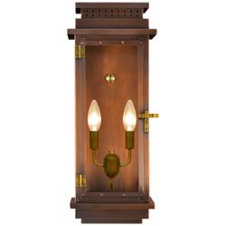 Contempo Flush 18 1/2"H Antique Copper 2-Light Outdoor Wall Light