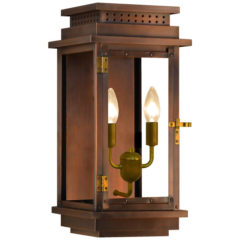 Image 2 Contempo Flush 18 1/2"H Antique Copper 2-Light Outdoor Wall Light more views
