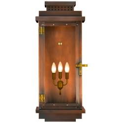 Contempo Flush 30 1/2"H Antique Copper 3-Light Outdoor Wall Light