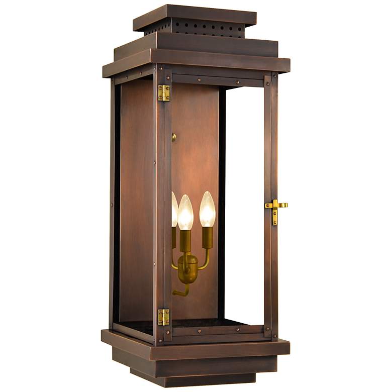 Image 2 Contempo Flush 30 1/2"H Antique Copper 3-Light Outdoor Wall Light more views