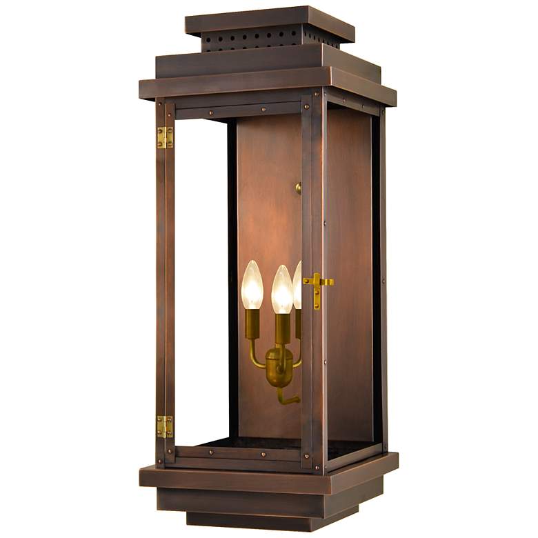 Image 3 Contempo Flush 30 1/2"H Antique Copper 3-Light Outdoor Wall Light more views