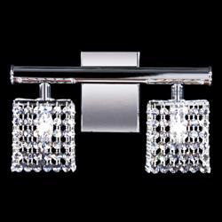 Contemporary 10&quot; High Silver 2-Light Crystal Wall Sconce
