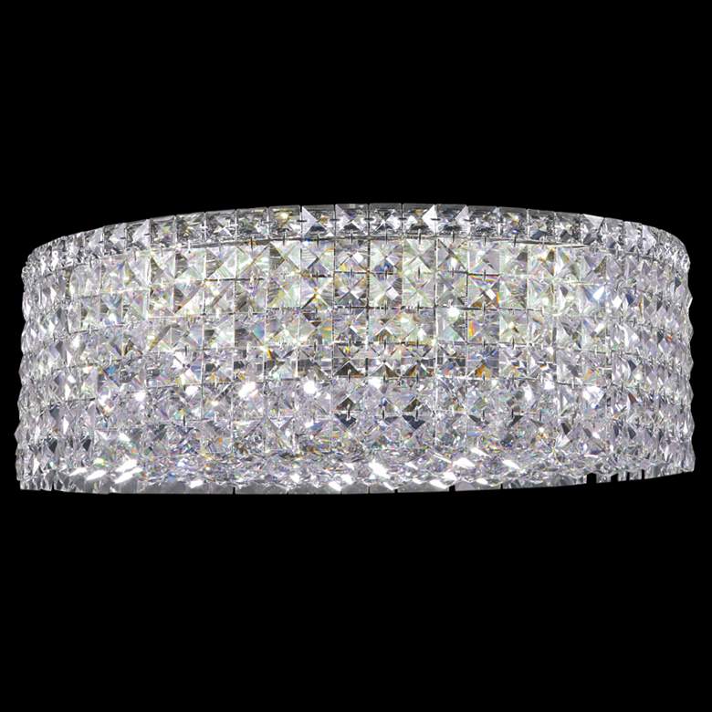 Image 1 Contemporary 20 inch Wide Silver Round Crystal Ceiling Light