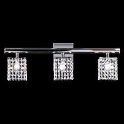 Contemporary 27&quot; Wide Silver 3-Light Crystal Bath Light