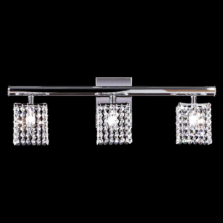 Image 1 Contemporary 27" Wide Silver 3-Light Crystal Bath Light