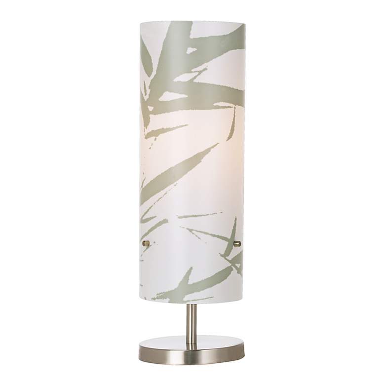Image 1 Contemporary Bamboo Printed Acrylic Shade Table Lamp