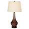 Contemporary Brown Grooved Table Lamp