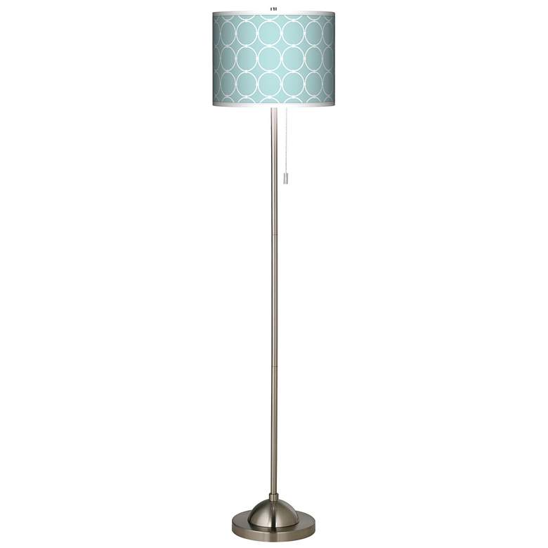 Image 1 Contemporary Brushed Nickel Finish Floor Lamp Base