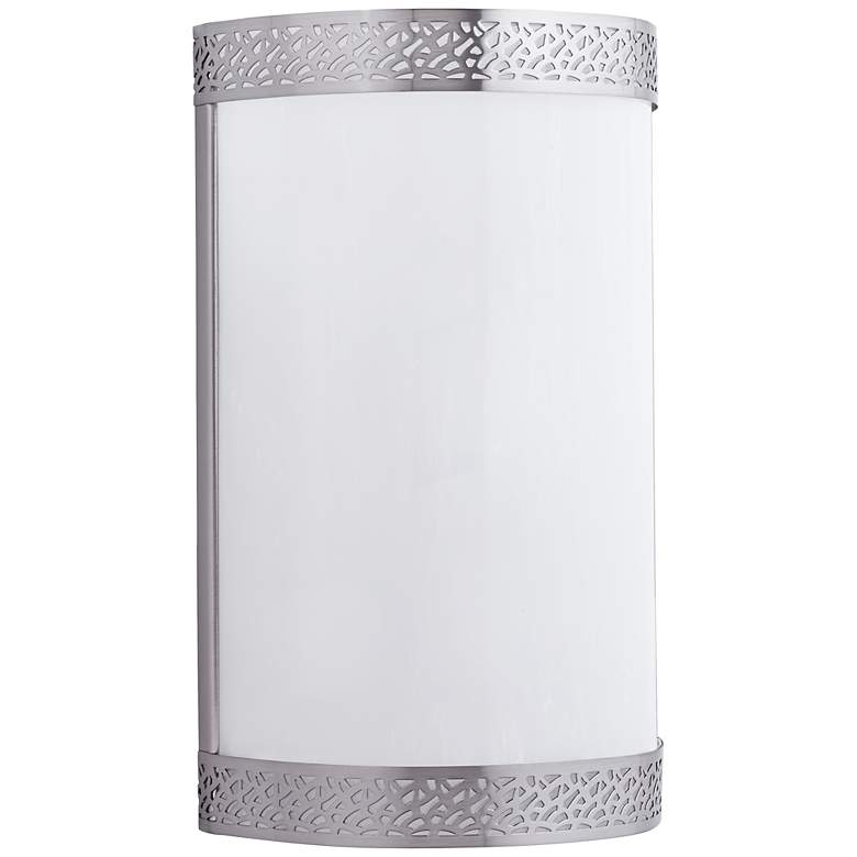 Image 1 Contemporary Brushed Steel 12 3/4 inch High Banding Wall Sconce
