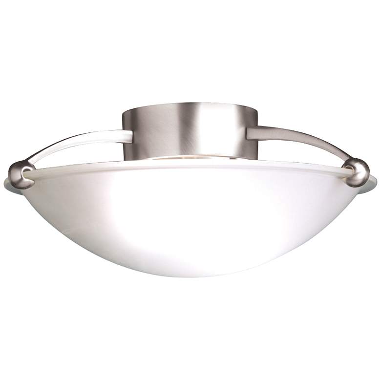 Image 2 Contemporary Brushed Steel 15 inch Wide Ceiling Light Fixture