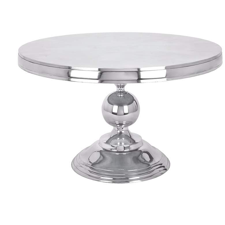 Image 1 Contemporary Chrome 30 inch Wide Round Accent Table