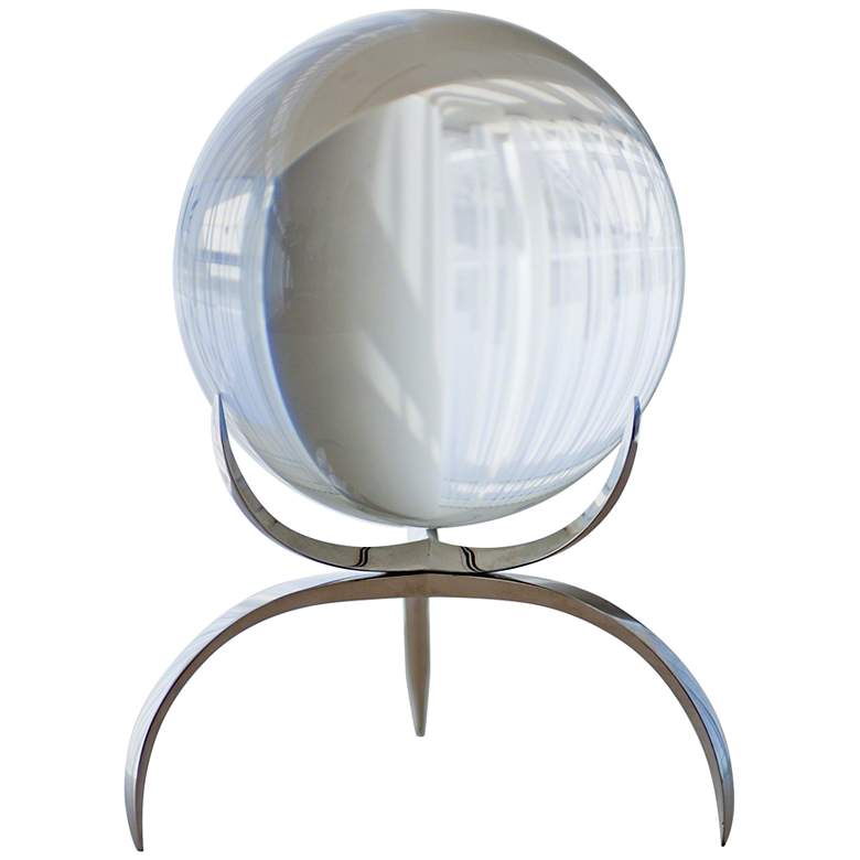 Image 1 Contemporary Clear 7 1/2" High Crystal Orb