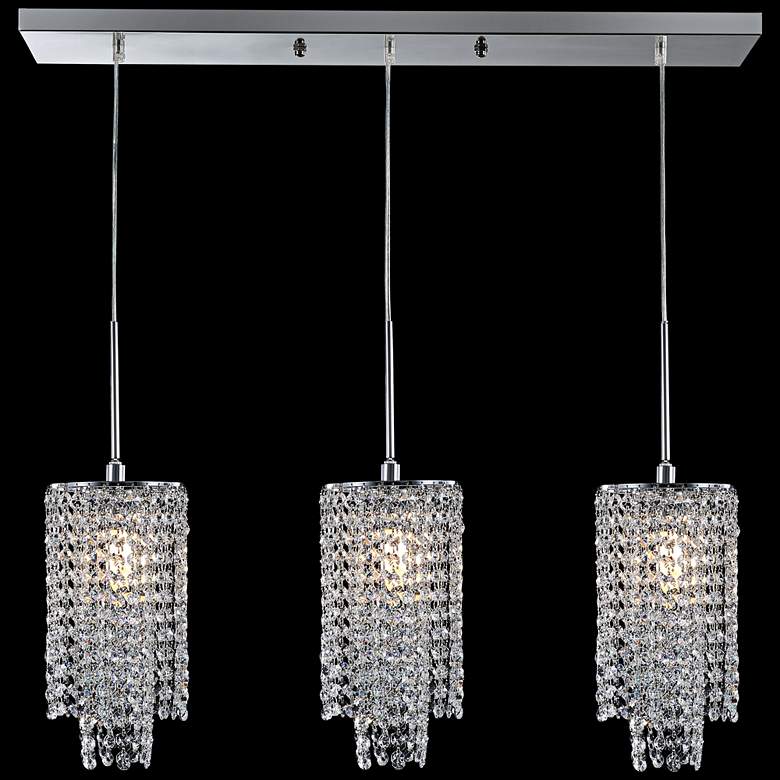 Image 1 Contemporary Collection 32" Wide 3 Light Crystal Pendant James Moder