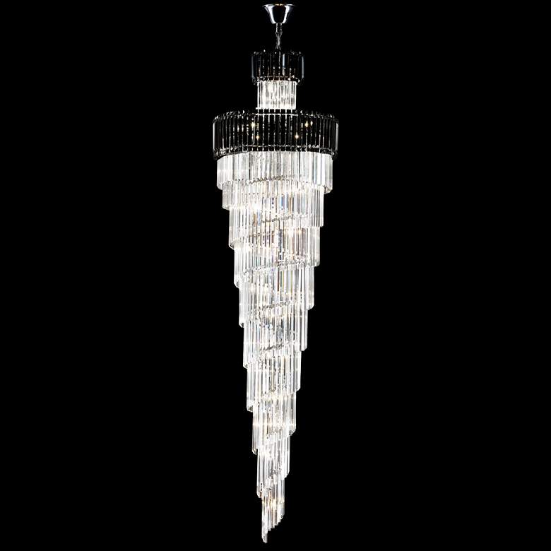 Image 1 Contemporary Europa 32" Wide Silver and Crystal Chandelier