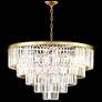 Contemporary Europa 32"W Satin Gold and Crystal Chandelier