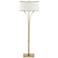 Contemporary Formae 58"H Modern Brass Floor Lamp With Flax Shade