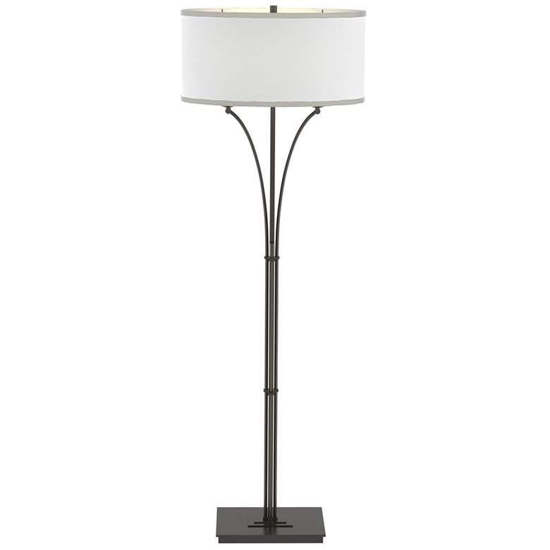 Image 1 Contemporary Formae 58 inchH Oil Rubbed Bronze Floor Lamp w/ Anna Shade