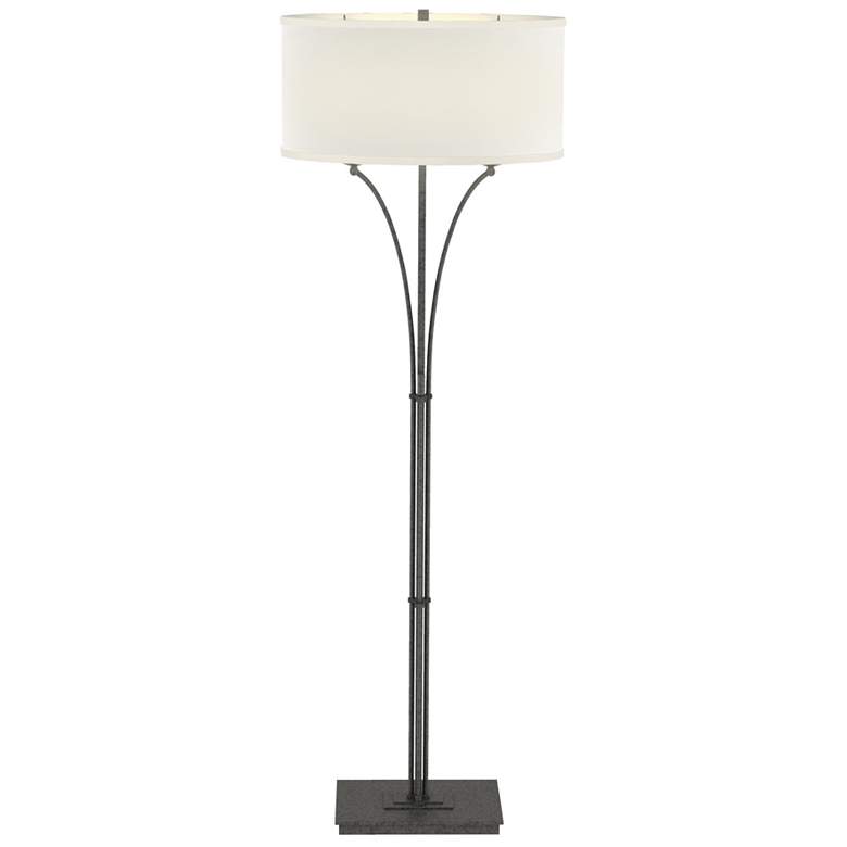 Image 1 Contemporary Formae Floor Lamp - Natural Iron Finish - Natural Anna Shade