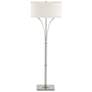 Contemporary Formae Floor Lamp - Sterling Finish - Flax Shade