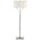 Contemporary Formae Floor Lamp - Sterling Finish - Flax Shade