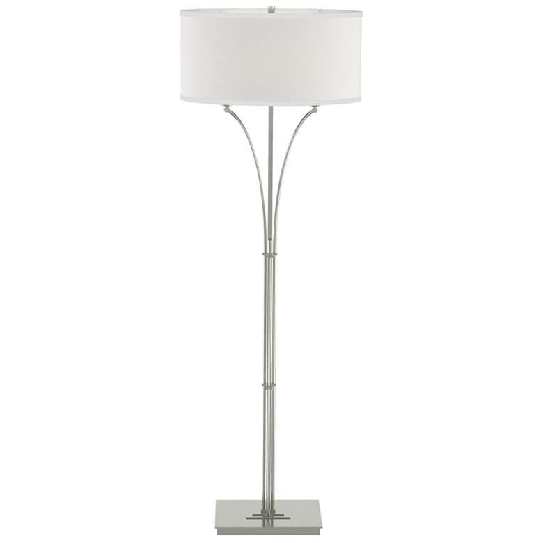 Image 1 Contemporary Formae Floor Lamp - Sterling Finish - Light Grey Shade
