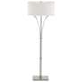 Contemporary Formae Floor Lamp - Sterling Finish - Light Grey Shade