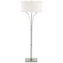 Contemporary Formae Floor Lamp - Sterling Finish - Natural Anna Shade