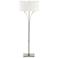Contemporary Formae Floor Lamp - Sterling Finish - Natural Anna Shade