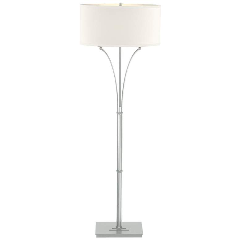 Image 1 Contemporary Formae Floor Lamp - Vintage Platinum Finish - Flax Shade