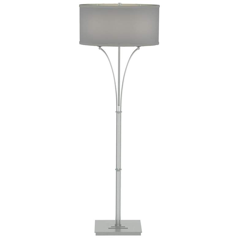 Image 1 Contemporary Formae Floor Lamp - Vintage Platinum Finish - Grey Shade