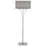 Contemporary Formae Floor Lamp - Vintage Platinum Finish - Grey Shade