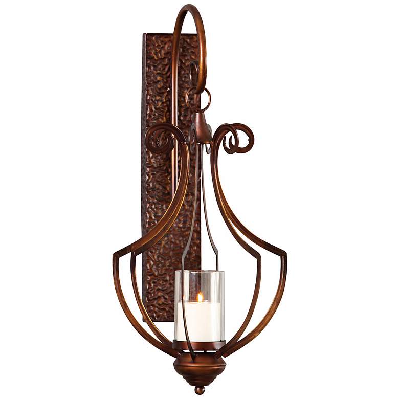 Image 1 Contemporary Hanging Metal Candle Wall Sconce