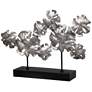 Contemporary Lotus 26" Wide Silver Leaf Metal Sculpture