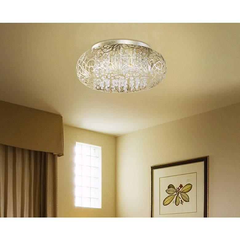 Image 1 Maxim Arabesque 18 inch Wide Golden Silver Flushmount Ceiling Light in scene