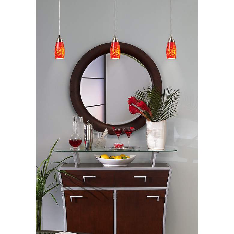 Image 4 Milan Collection Fire Red Mini Pendant Chandelier in scene