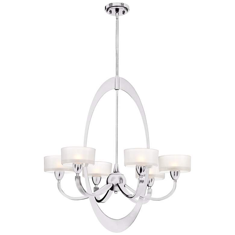 Image 1 Contemporary Oval 6-Light Chrome Chandelier