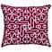 Contemporary Red and White 18" Cotton Throw Pillow