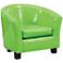 Contemporary Semi-Gloss Faux Leather Green Kids Chair
