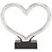 Contemporary Silver 13"W Abstract Heart Ceramic Sculpture